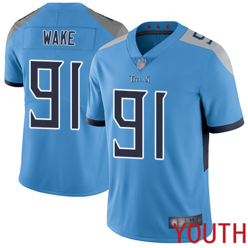 Tennessee Titans Limited Light Blue Youth Cameron Wake Alternate Jersey NFL Football #91 Vapor Untouchable->youth nfl jersey->Youth Jersey